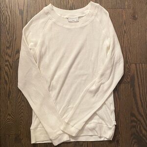 TNA Ivory Waffle Knit Long Sleeve